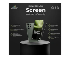 Samsung s23 ultra back glass service at TechCity in Box hill, schofield and kellyville