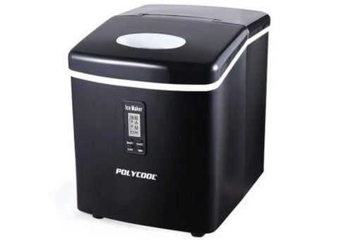 POLYCOOL 3.2L Portable Ice Cube Maker Machine Automatic with LCD Control Panel, Black