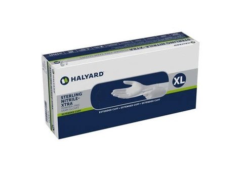 Halyard Sterling Nitrile-Xtra Powder Free Long Cuff Large Examination Gloves - Joya Medical Supplies