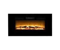 CARSON 100cm Electric Fireplace Heater Wall Mounted 1800W Stove with Log Flame Effect