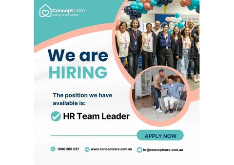 Concept Care is hiring HR Team Leader at Gregory Hills, Sydney, NSW!