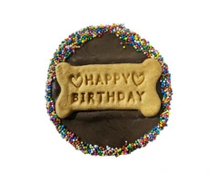 Huds and Toke Happy Birthday Cake Cookie for Dogs - Carob