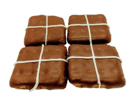 Huds and Toke - Easter Hot Cross Bun Dog Cookie