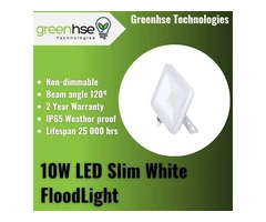 10W LED Slim White FloodLight by Greenhse Technologies