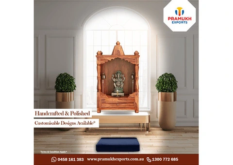 Discover Exquisite Wooden Temples at Pramukh Exports!