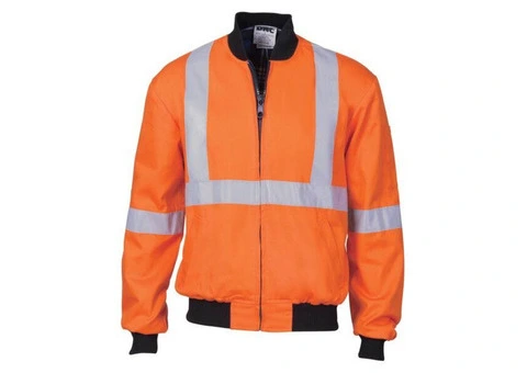 MENS HIVIS COTTON BOMBER JACKET WITH ‘X’ BACK & ADDITIONAL CSR R/TAPE