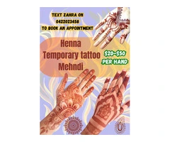 Henna temporary tattoo Mehndi