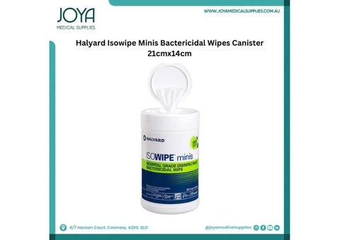 Halyard Isowipe Minis Bactericidal Wipes Canister 21cmx14cm | Australia