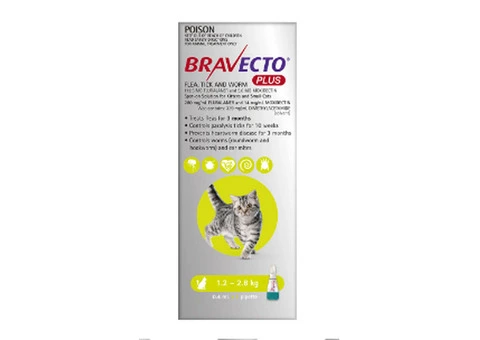 Bravecto Plus for Cats | Flea, Tick, Heartworm & Intestinal Parasites - 2/3