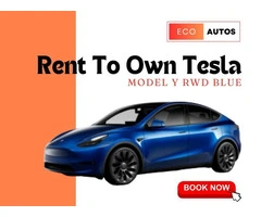 Own Your Dream Car: Rent To Own Tesla Model Y RWD Blue!