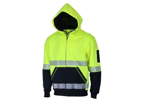 HIVIS SEGMENTED TAPE FULL ZIP HOODIE.