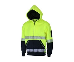 HIVIS SEGMENTED TAPE FULL ZIP HOODIE.