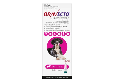 Buy Bravecto Spot On for X-Large Dogs (40 - 56 kg) Pink Online