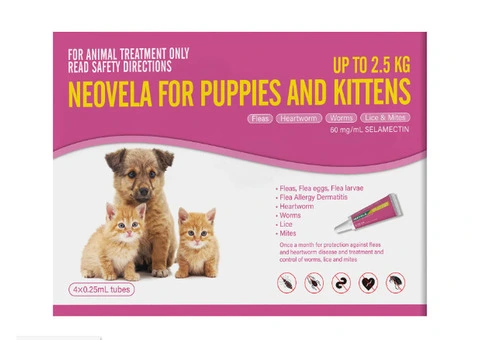 Buy Neovela (Selamectin) Flea and Worming For Puppies and Kittens Upto 2.5 Kg Pink Online