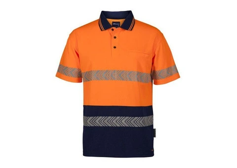 Mens Hi Vis Short Sleeve Segmented Tape Polo