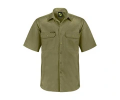 Mens Lightweight Short Sleeve Vented Cotton Drill Shirt