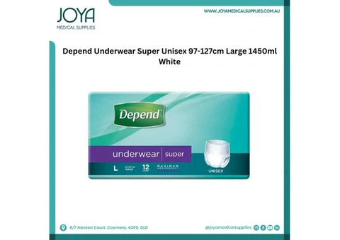 Depend Underwear Super Unisex 97-127cm Large 1450ml White | Australia - Joya Medical Supplies