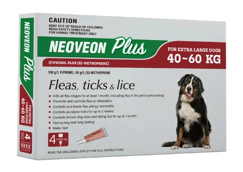Buy Neoveon Plus Flea and Tick For Extra Large Dogs 40 to 60kg Red Online