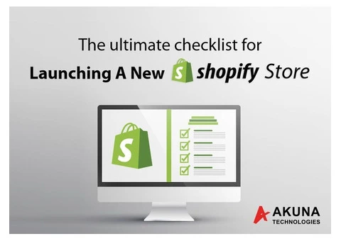 What are the checklist for launching a new shopify store