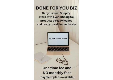 Done for you Digital Business-SHopify store with over 200 digital products