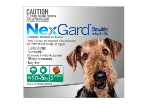 Buy Nexgard Chewables For Medium Dogs (10.1 - 25 Kg) Green Online