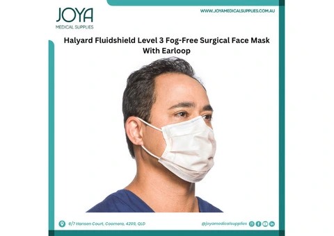Halyard Fluidshield Level 3 Fog-Free Surgical Face Mask With Earloop | Australia