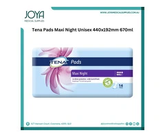 Tena Pads Maxi Night Unisex 440x192mm 670ml | Australia