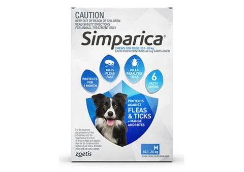 Simparica Chewables 40MG for Medium Dogs 10.1-20KG (BLUE)