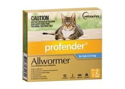 Buy Profender AllWormer for Cats 2.5 to 5kg Blue Pack |Pet Worm treatment | VetSupply