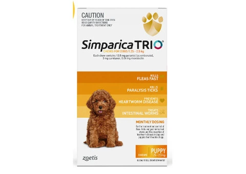 Simparica TRIO for Puppy 1.25-2.5kg (Yellow)