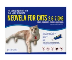 Neovela (Selamectin) Flea And Worming For Cats 2.6 - 7.5 Kg Blue
