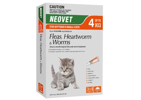 Neovet Flea and Worming For Kittens and Small Cats Upto 4kg Orange