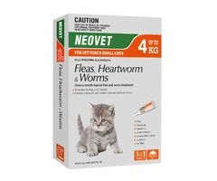 Neovet Flea and Worming For Kittens and Small Cats Upto 4kg Orange