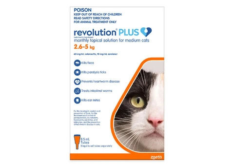Revolution Plus for Medium Cats 2.5 - 5Kg (Orange)