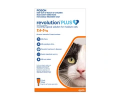 Revolution Plus for Medium Cats 2.5 - 5Kg (Orange)