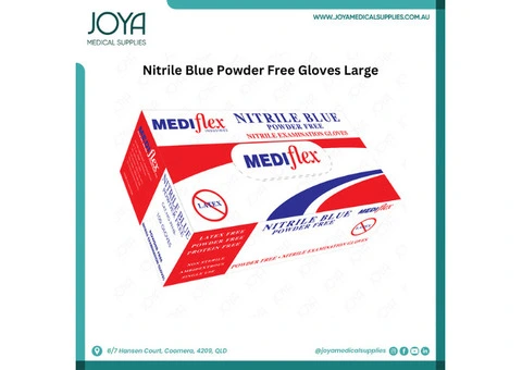 Nitrile Blue Powder Free Gloves Large | Joya Medical Supplies