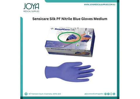 Sensicare Silk PF Nitrile Blue Gloves Medium | Australia