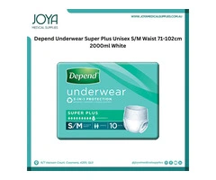 Depend Underwear Super Plus Unisex S/M Waist 71-102cm 2000ml White | Australia