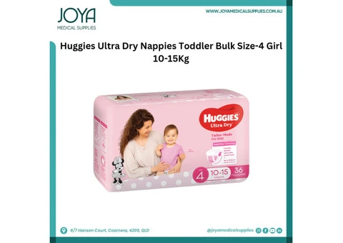 Huggies Ultra Dry Nappies Toddler Bulk Size-4 Girl 10-15kg | Australia