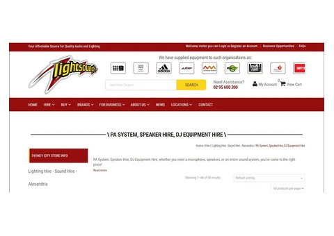 Audio Visual Equipment Rentals - Lightsounds Australia