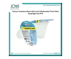 Flavour Creations Water 400 Level 3 Moderately Thick 175ml Dysphagia Cup RTD - Australia