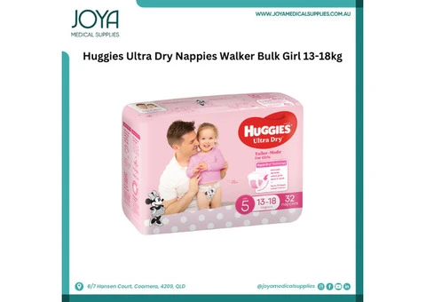 Huggies Ultra Dry Nappies Walker Bulk Girl 13-18kg | Australia