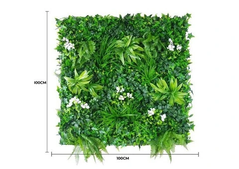 Luxury Snowy White Vertical Garden / Green Wall UV Resistant 100cm x 100cm - 3/4