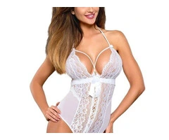 Shop Romantic White Lace Halterneck Teddy At $99.99 From Lingerie Seduction