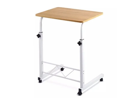 Artiss Laptop Desk Table Adjustable 60CM Light Wood - 1/6