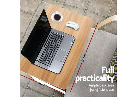 Artiss Laptop Desk Table Adjustable 60CM Light Wood - 6/6
