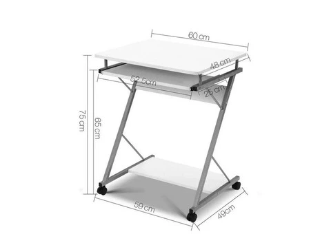 Artiss Computer Desk Keyboard Tray Shelf White 60CM - 2/6
