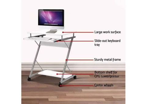Artiss Computer Desk Keyboard Tray Shelf White 60CM - 6/6