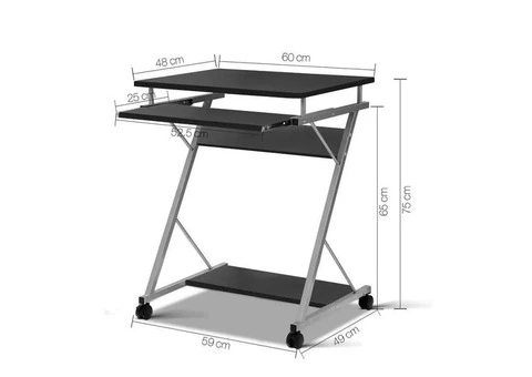 Artiss Computer Desk Keyboard Tray Shelf Black 60CM - 2/6