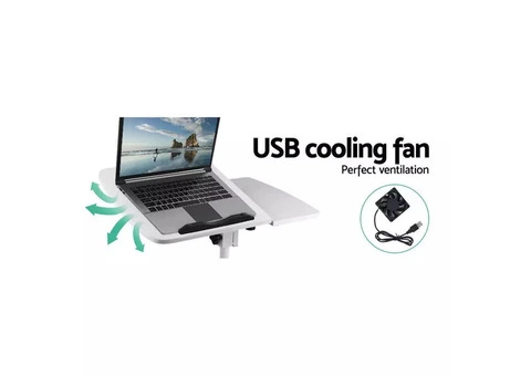 Artiss Laptop Desk Table Fan Cooling White 60CM - 4/6